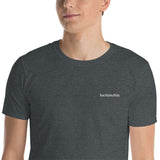 he/him/his embroidered pronoun Short-Sleeve Unisex T-Shirt